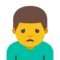 Man Frowning emoji on Google